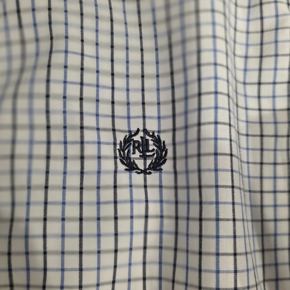 Lauren Ralph Lauren Kids Button-Up Shirt Blue Check Dress Shirt Size 12 - Picture 6 of 16